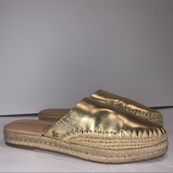 Sam Edelman Gold Espadrilles Slides - Picture 2 of 8